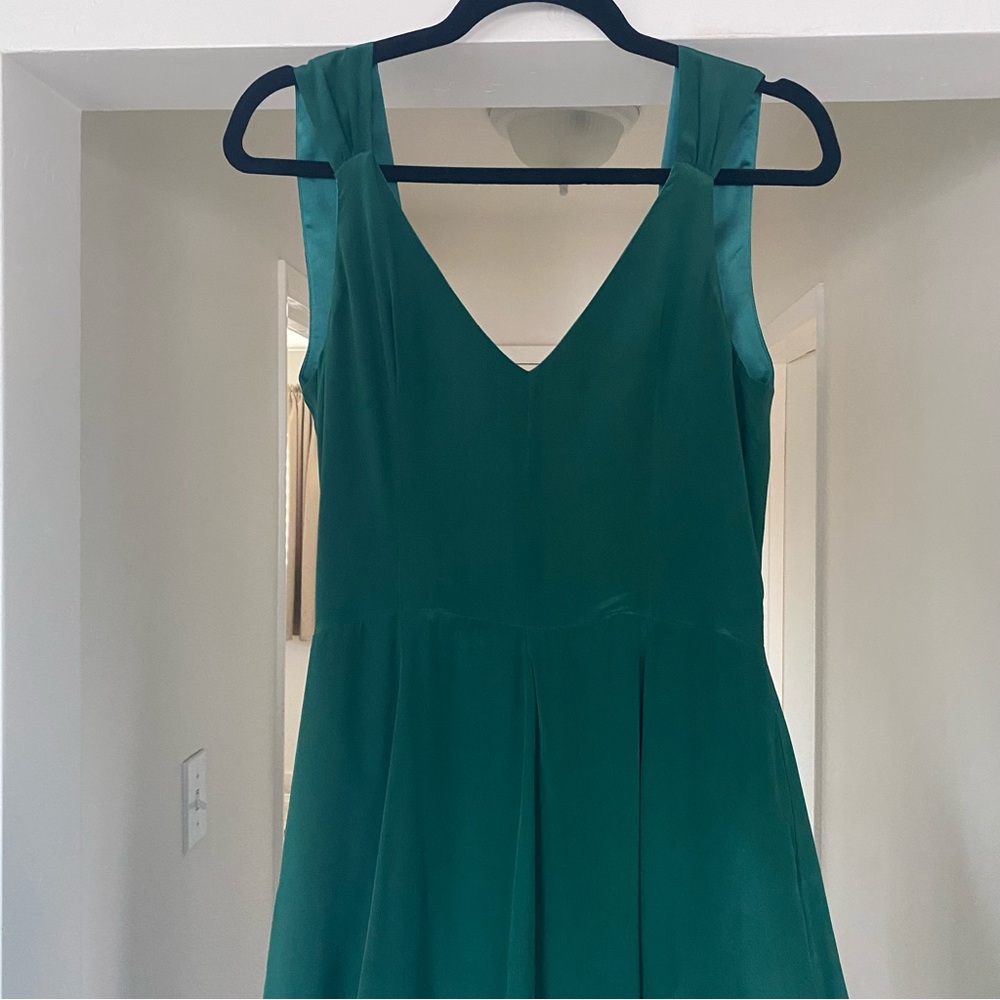 Line and Dot Silk Holiday Dress
